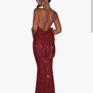 Glamorous Red Sequin Prom Dress